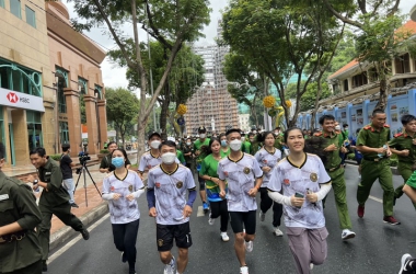 Sinh viên Trường Đại học CSND tham gia Ngày chạy Olympic Vì sức khỏe toàn dân