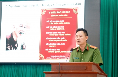 Cán bộ, giảng viên, học viên Trường Đại học CSND thấm nhuần Sáu điều Bác hồ dạy